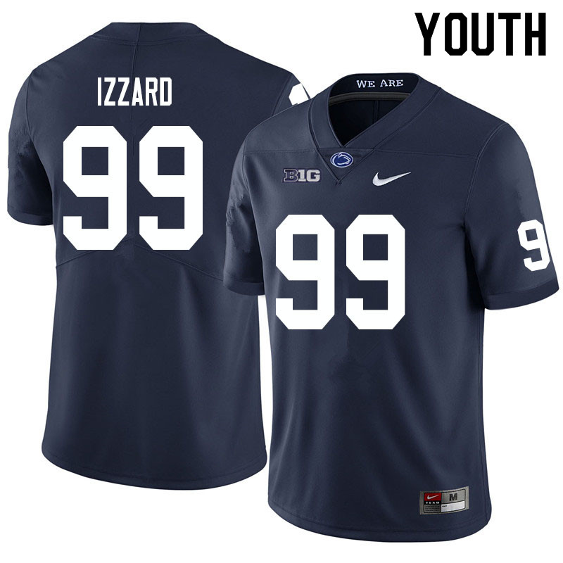 NCAA Nike Youth Penn State Nittany Lions Coziah Izzard #99 College Football Authentic Navy Stitched Jersey MBV8298HI